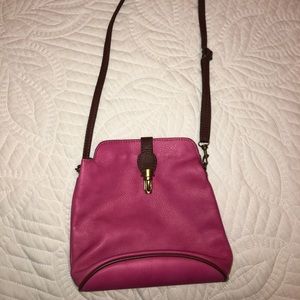 Pink leather purse